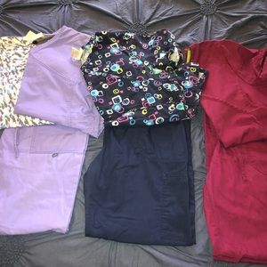 Medical Scrubs size Medium-5 Shirts 3 pants